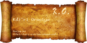 Kéri Orsolya névjegykártya
