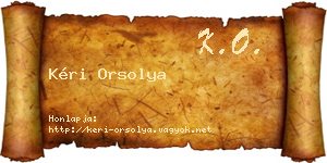 Kéri Orsolya névjegykártya