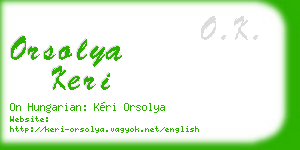 orsolya keri business card